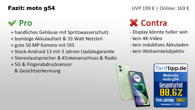 Fazit zum motorola moto g54